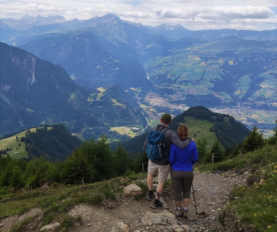 Blick auf das Domleschg mit dem mir wohlvertrauten Skigebiet